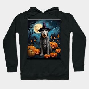 Aesthetic Halloween Irish Wolfhound Dog Witch Pumpkin Horror Nights Custom Hoodie